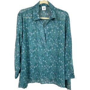 🥑5/$25 Cabi floral asymmetrical popover Chase Blouse XS